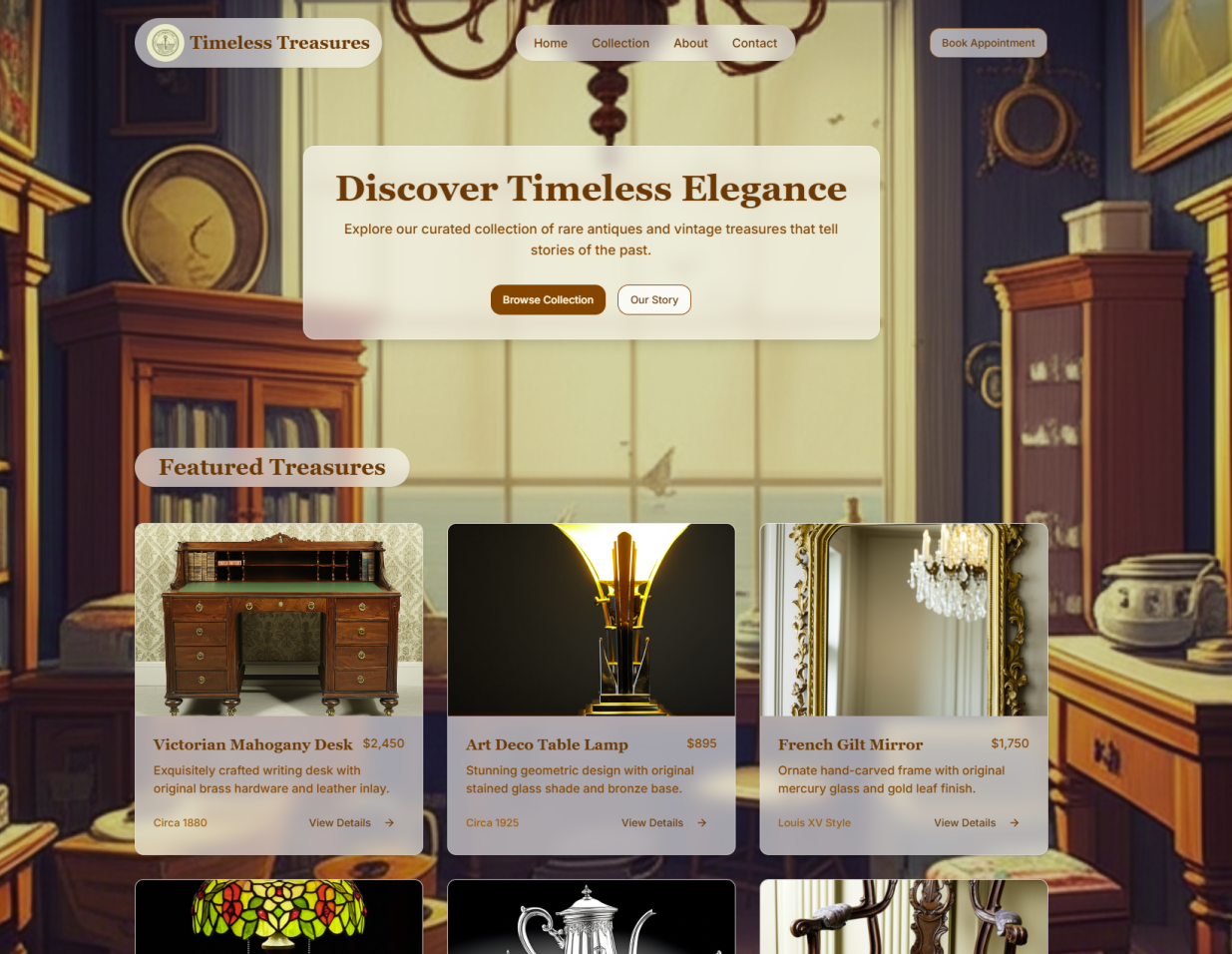 Timeless Treasures Antiques Website